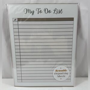 New-Custom Made My To Do List Reusable Organizer Sheet w/Wet Erase Marker